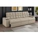 Sofá Confort Premium 2,30m Assento Retrátil/Reclinável porta copos e USB Suede Areia - XFlex Sofas