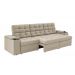 Sofá Confort Premium 2,30m Assento Retrátil/Reclinável porta copos e USB Suede Areia - XFlex Sofas