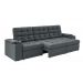 Sofá Confort Premium 2,30m Assento Retrátil/Reclinável porta copos e USB Suede Cinza - XFlex Sofas