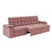 Sofá Confort Premium 2,30m Assento Retrátil/Reclinável porta copos e USB Suede Nude - XFlex Sofas