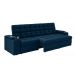 Sofá Confort Premium 2,30m Assento Retrátil/Reclinável porta copos e USB Suede Petróleo - XFlex Sofas