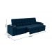 Sofá Confort Premium 2,30m Assento Retrátil/Reclinável porta copos e USB Suede Petróleo - XFlex Sofas
