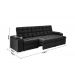 Sofá Confort Premium 2,30m Assento Retrátil/Reclinável porta copos e USB Suede Preto - XFlex Sofas