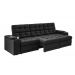 Sofá Confort Premium 2,30m Assento Retrátil/Reclinável porta copos e USB Suede Preto - XFlex Sofas