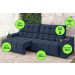 Sofá Connect Premium 2,30m Assento Retrátil/Reclinável com porta copos e entrada USB Suede Azul