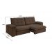 Sofá Fofão Premium 2,50m Retrátil/Reclinável Suede Marrom - XFlex Sofas