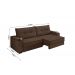 Sofá Hannover Premium 2,10m Assento Retrátil/Reclinável Suede Marrom – Xflex Sofás