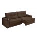 Sofá Hannover Premium 2,10m Assento Retrátil/Reclinável Suede Marrom – Xflex Sofás