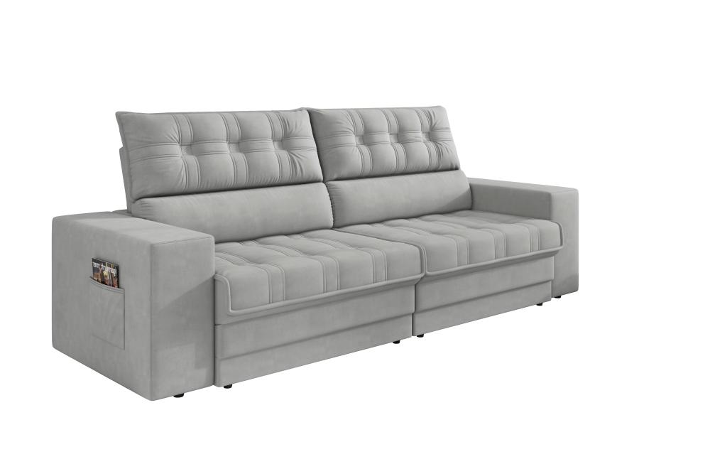 Sofá Omega Plus 2,30m Retrátil/Reclinável Suede Areia -  Xflex Sofás