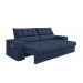 Sofá Oscar Plus 2,30m Retrátil/Reclinável Suede Azul - Xflex