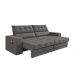 Sofá Oscar Plus 2,30m Retrátil/Reclinável Suede Cinza - Xflex