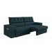 Sofá Oscar Plus 2,30m Retrátil/Reclinável Suede Petróleo - Xflex