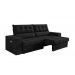 Sofá Oscar Plus 2,30m Retrátil/Reclinável Suede Preto - Xflex