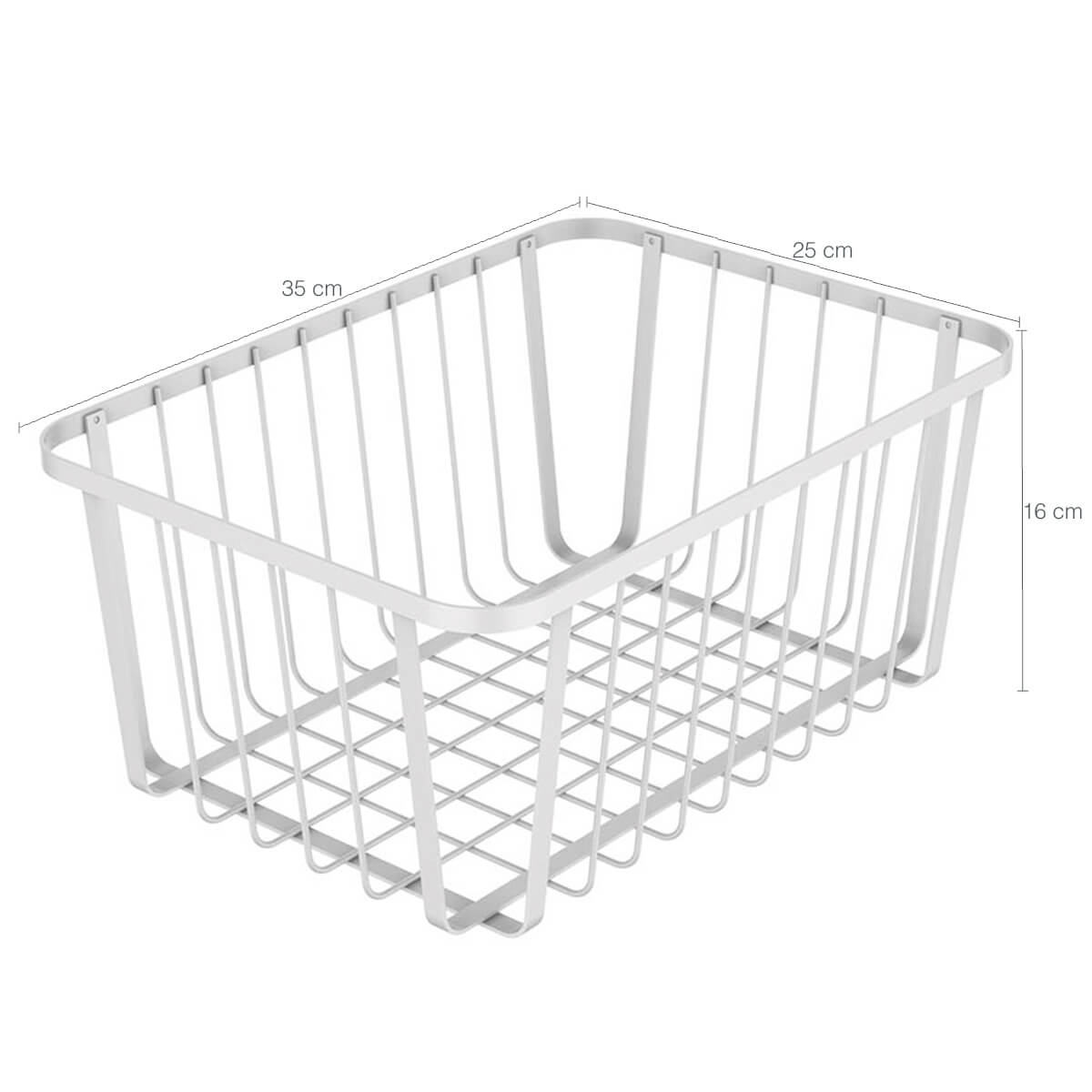 Cesto Aramado Multiuso Organizador Fruteira Cozinha Metalla Aço Carbono Branco Yoi