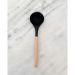 Concha De Silicone Preto Com Cabo De Bambu Utensílio De Cozinha Concha Para Feijão Yoi