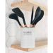 Concha De Silicone Preto Com Cabo De Bambu Utensílio De Cozinha Concha Para Feijão Yoi