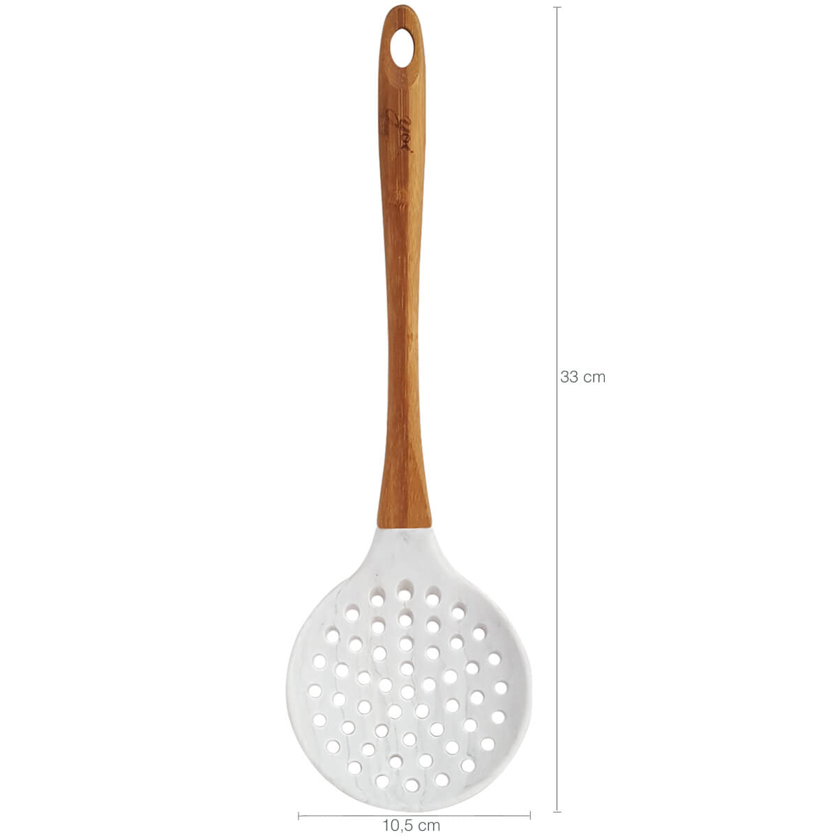 Escumadeira De Silicone Bambu Colher De Cozinha Marmorizada