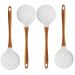 Kit 4 Escumadeiras De Silicone Bambu Colher De Cozinha Marmo