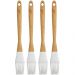 Kit 4 Pincéis Culinários de Silicone Cabo em Bambu para Alimentos Cozinha