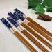 Kit 5 Pares Hashi Florais Azul Marinho Kyoto Yoi Conjunto De Palitos Japoneses Para Sushi Com Caixa