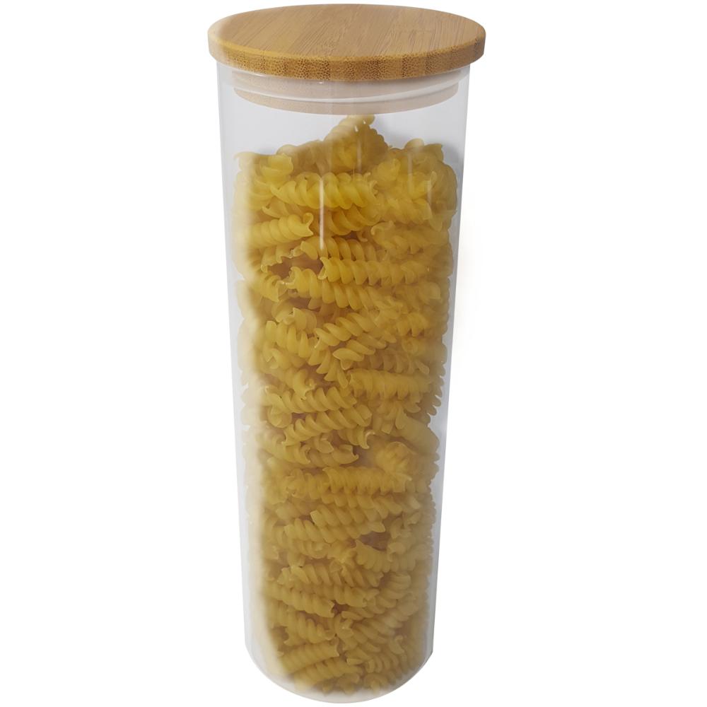 Pote Hermético 1650ml Vidro Borosilicato Tampa Bambu Vika