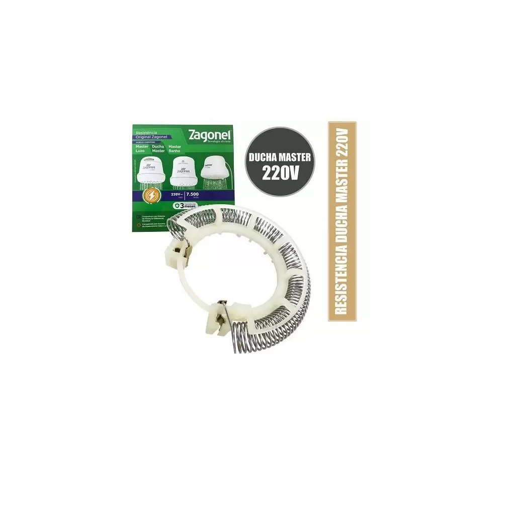 Resistência Master Banho/Ducha Master/ Master Luxo 7.500W 220V - Zagonel