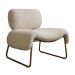 Poltrona Decorativa Versatil Calm Super Boucle Pés em Metal Off White