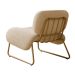 Poltrona Decorativa Versatil Calm Super Boucle Pés em Metal Off White