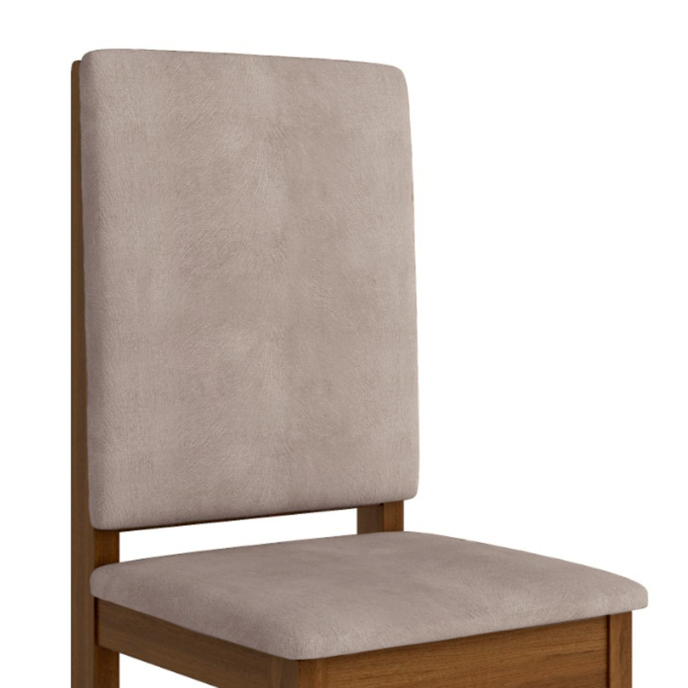 Conjunto de 2 Cadeiras Mistic Suede Canela