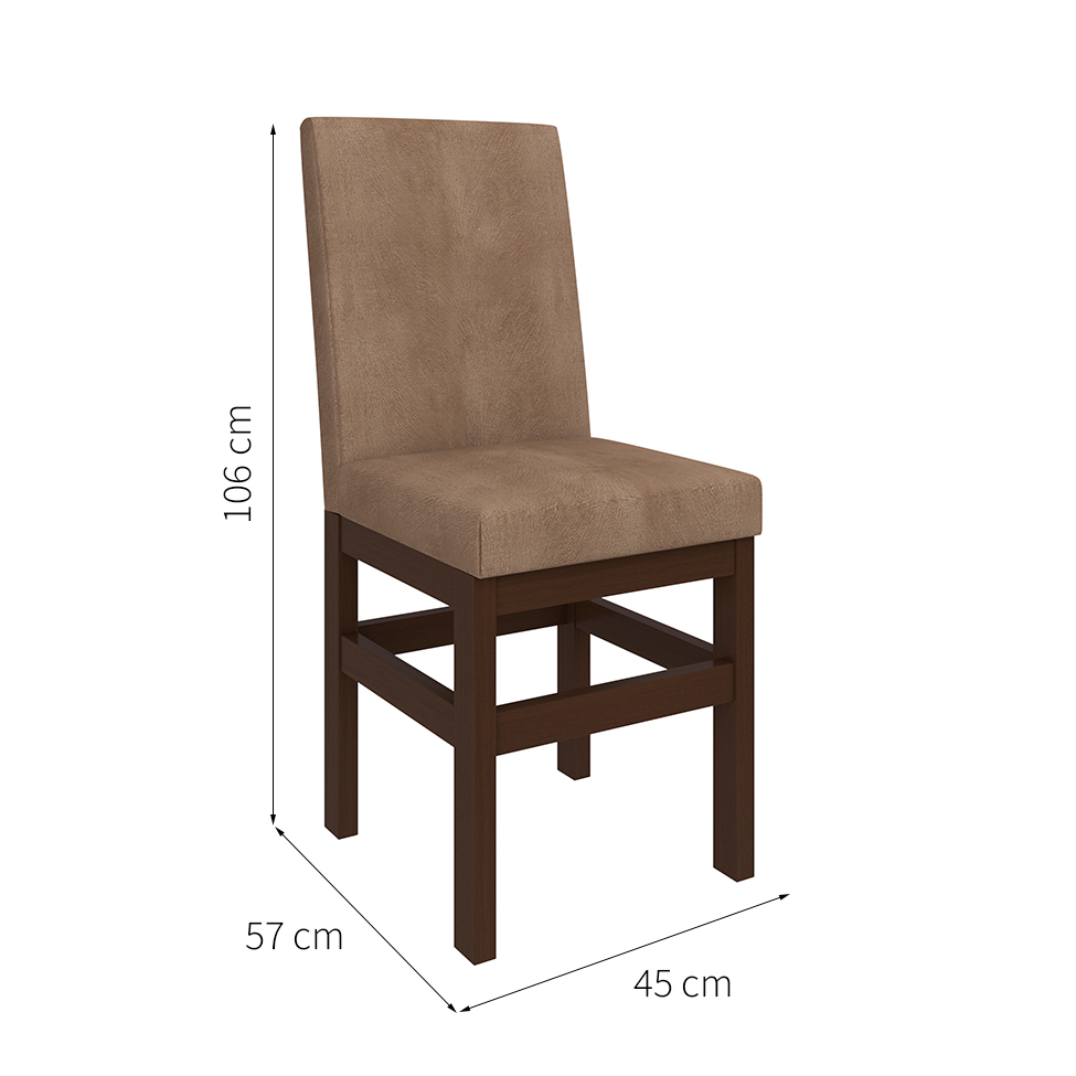 Conjunto de 2 Cadeiras Zima Suede Tabaco