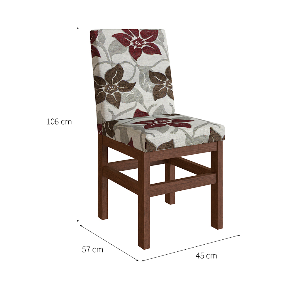 Conjunto de 2 Cadeiras Zima Suede Tabaco e Floral