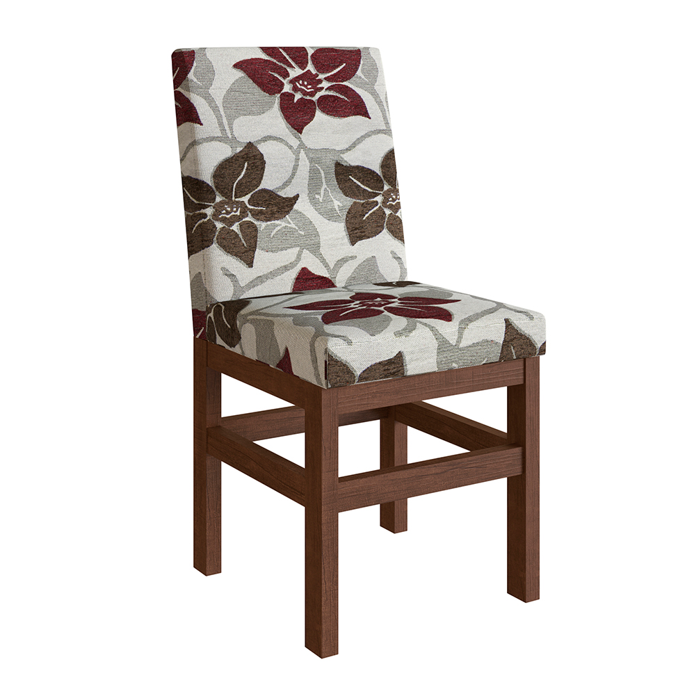 Conjunto de 2 Cadeiras Zima Suede Tabaco e Floral