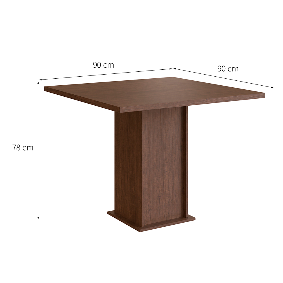 Conjunto de Mesa com 4 Cadeiras Davi Suede Tabaco