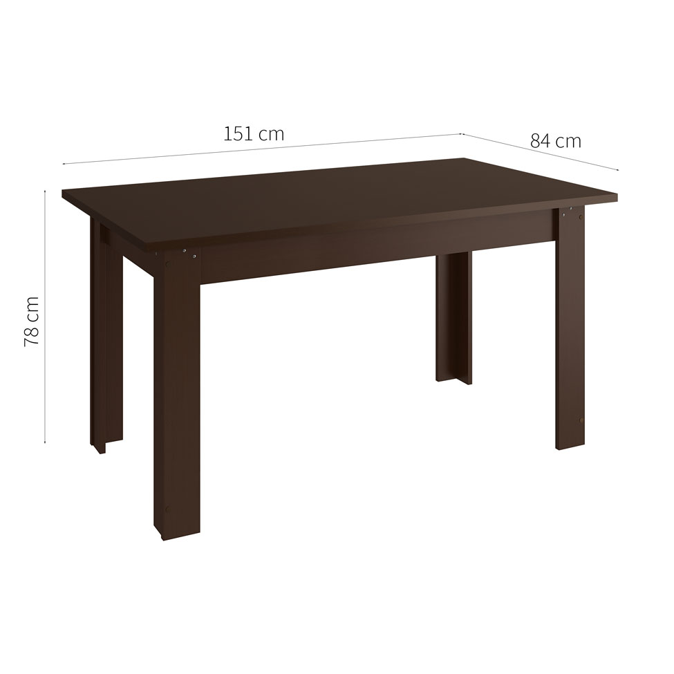 Mesa de Jantar Retangular Bruno Tabaco 151 cm