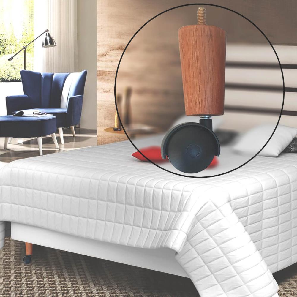 1 Pé Para Cama Box Casal Rodizio Para Moveis Box Solteiro