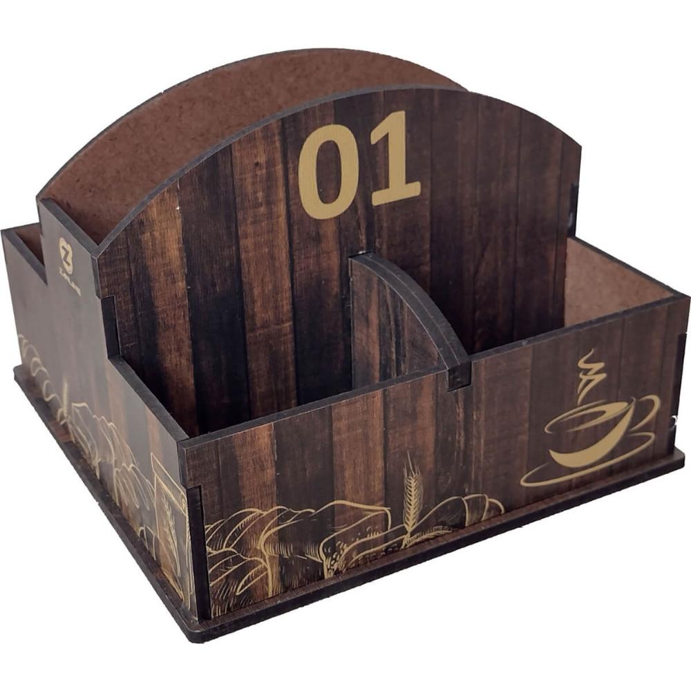 10 Porta Guardanapos e Sachês de Mesa MDF Café Restaurante P