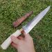 2 Facas Modelo Tesoura de Tosquia Artesanal 7' Gaúcha Churrasco Carbono 1070 Osso