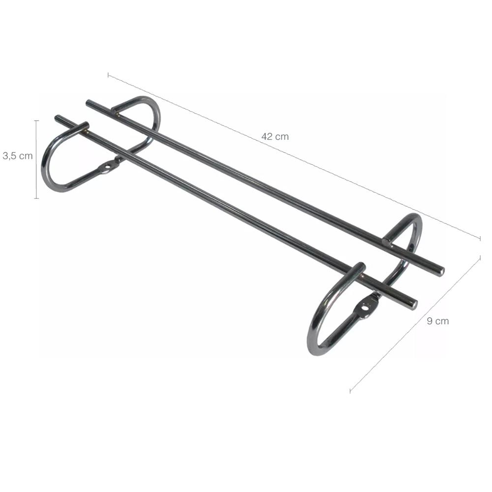 2 Suportes Organizadores De Armário Porta Taças Cromado 42cm