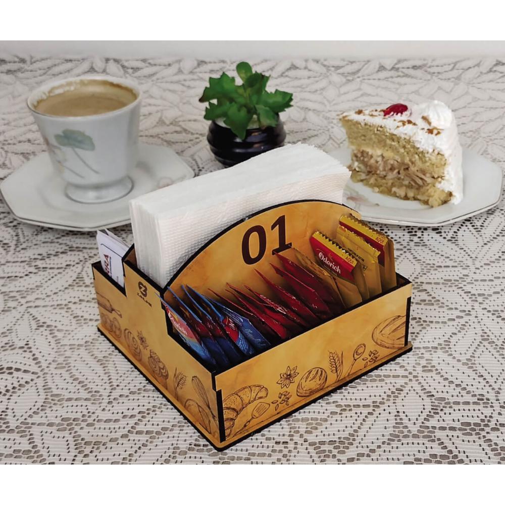 25 Porta Guardanapos e Sachês de Mesa MDF Pães para Padaria
