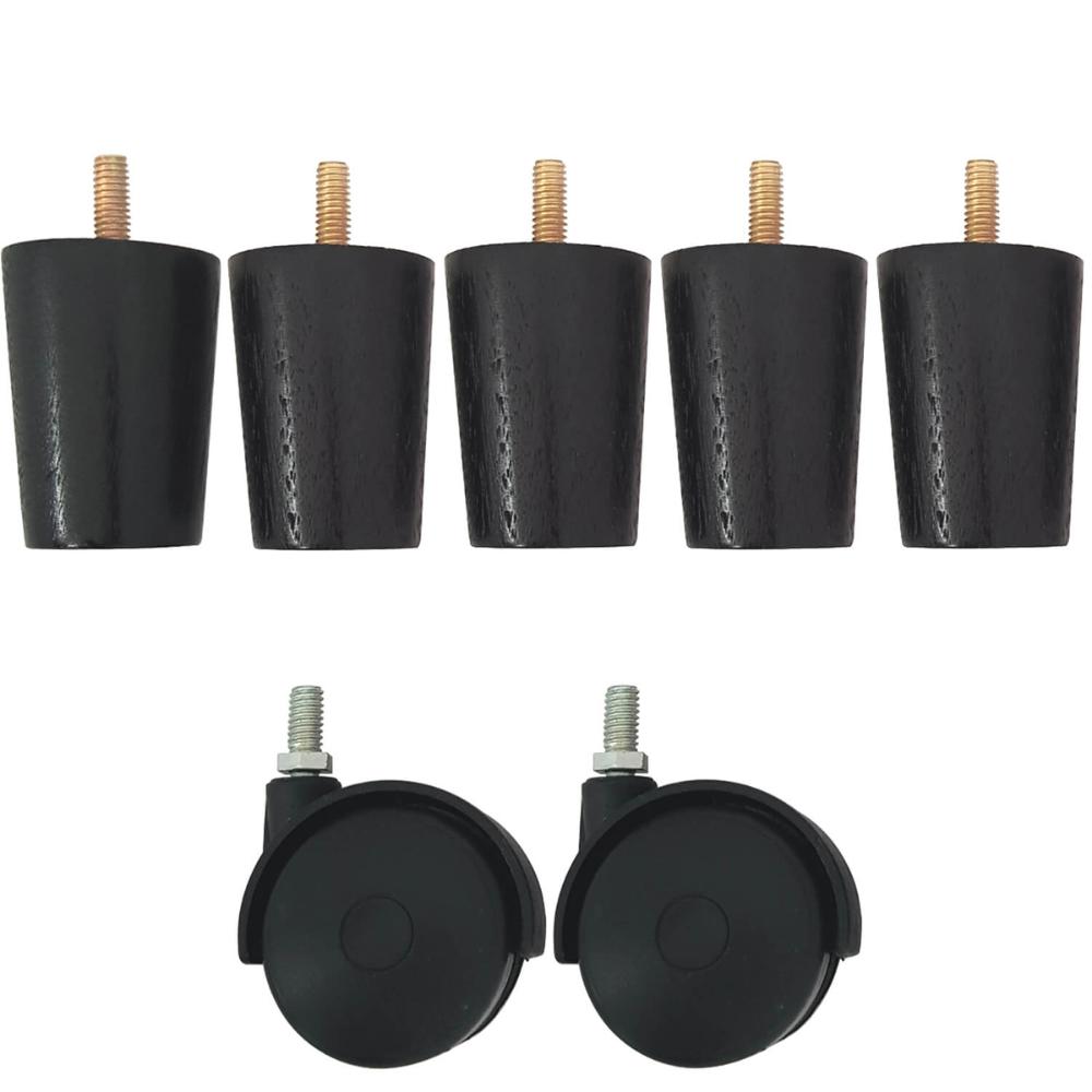 5 Pe Para Cama e 2 Rodizio Para Moveis Cama Box De Casal 6cm