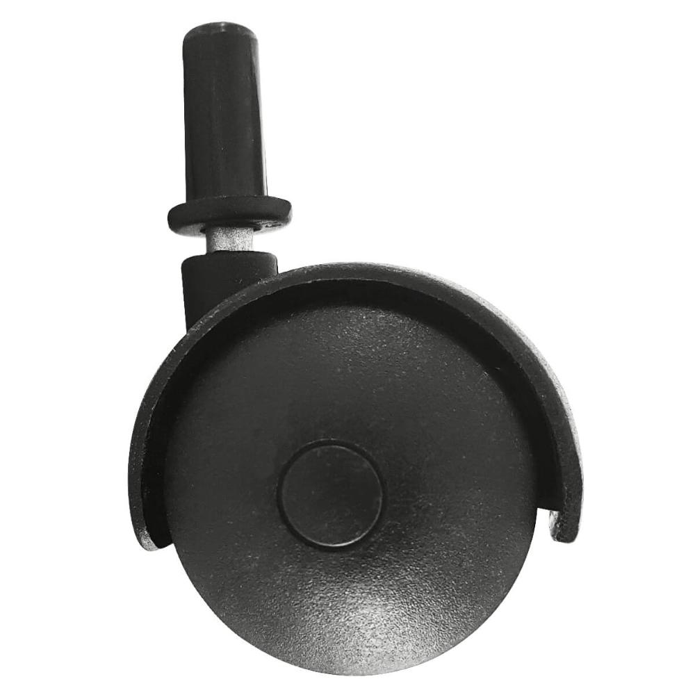 6 Rodízios de Pressão Plástico Preto com Pino Para Cama Box Solteiro Rodinhas Giratórias