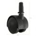 6 Rodízios de Pressão Plástico Preto com Pino Para Cama Box Solteiro Rodinhas Giratórias