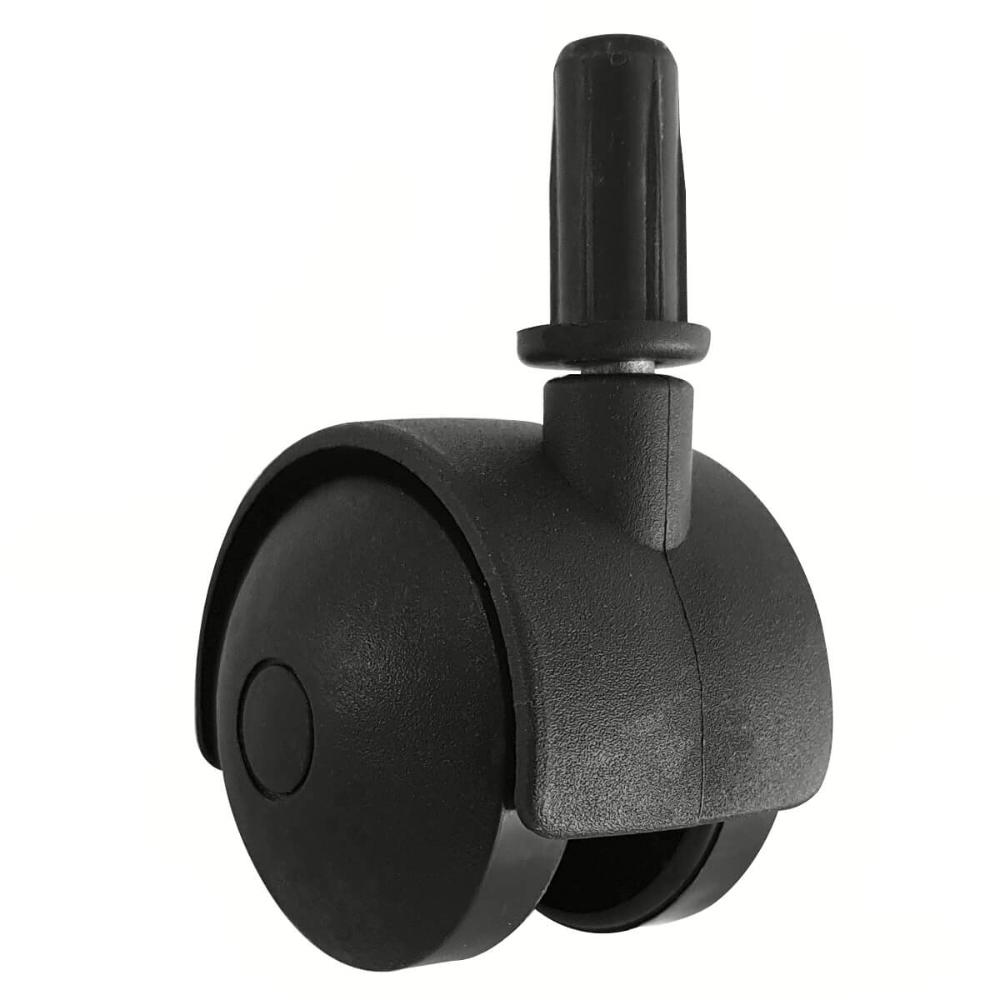 7 Rodízios de Pressão Plástico Preto com Pino Para Cama Box Casal Rodinhas Giratórias