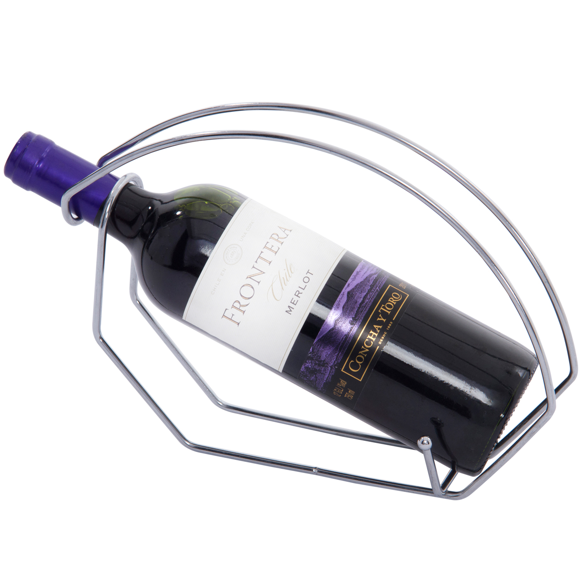 Adega Cromado Suporte Porta Garrafa De Vinho Para Mesa Bar