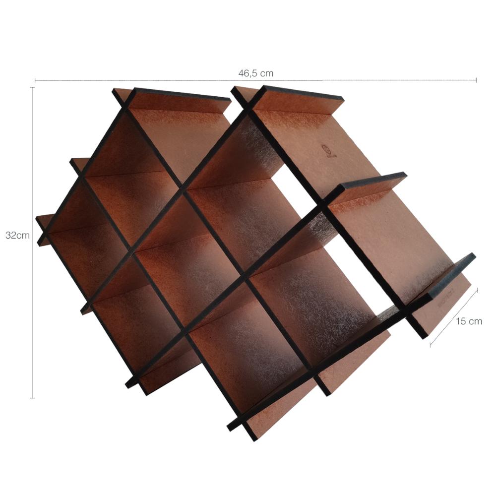 Adega De Mdf Envernizado Para Mesa Com 8 Nichos Suporte Porta Garrafas De Vinho Sulartes