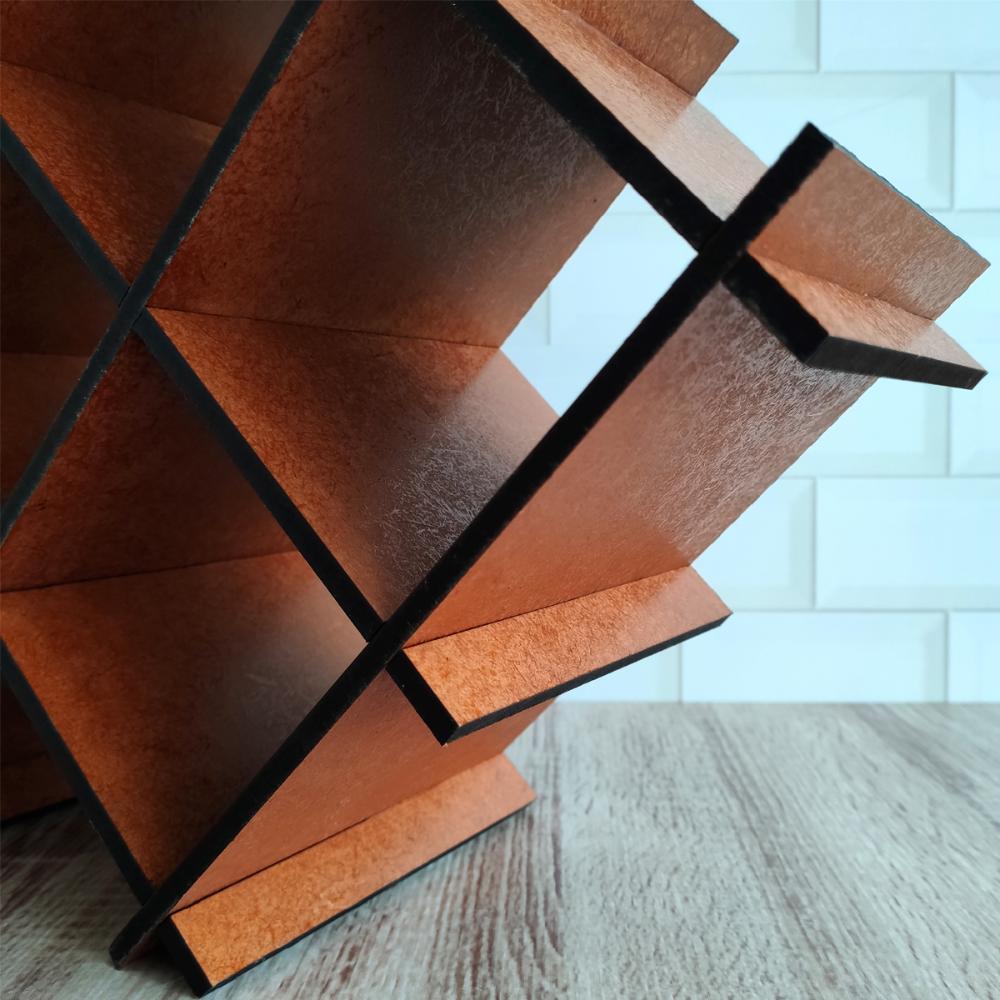 Adega De Mdf Envernizado Para Mesa Com 8 Nichos Suporte Porta Garrafas De Vinho Sulartes