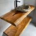Bancada Rústica de Madeira 98x33x5cm para Cuba Banheiro Lavabo Retrô Maciça