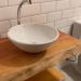 Bancada Rústica de Madeira 98x33x5cm para Cuba Banheiro Lavabo Retrô Maciça
