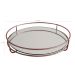 Bandeja Decorativa 21cm Bandeja Redonda Espelhada Pequena Rose Gold