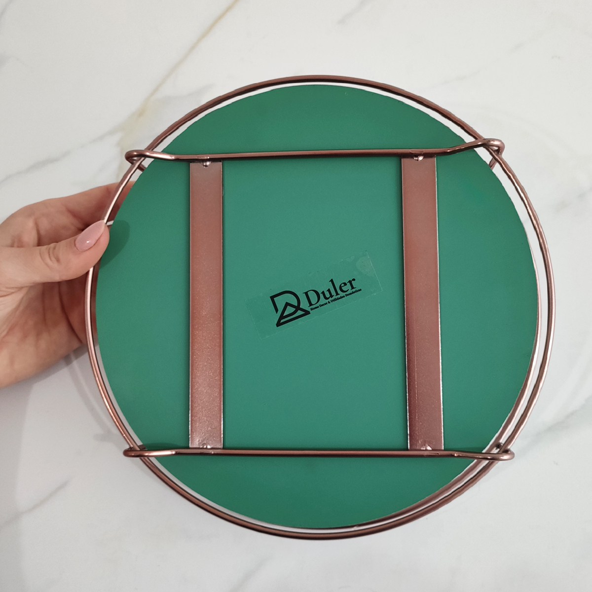 Bandeja Decorativa 21cm Bandeja Redonda Espelhada Pequena Rose Gold